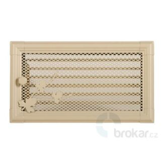 Krbová mřížka 16x32cm s žaluzií RETRO slonová kost