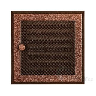 Krbová mřížka 16x16cm s žaluzií stará měď
