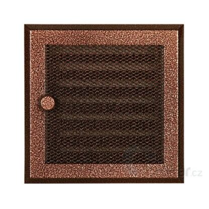 Krbová mřížka 16x16cm s žaluzií stará měď
