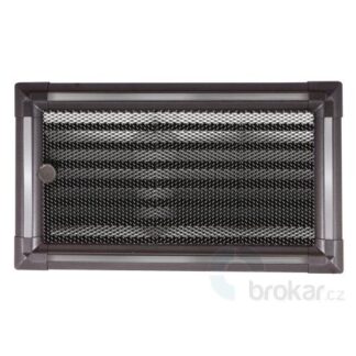 Krbová mřížka 16x32cm s žaluzií EXCLUSIVE grafit / inox