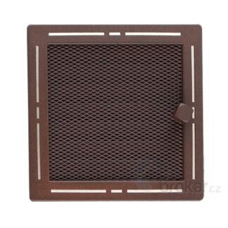 Krbová mřížka 16x16cm s žaluzií TREND hnědý brokát