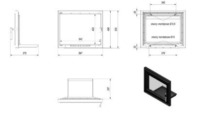 KRATKI Krbová dvířka Maja Deco 597x496 mm - Obrázek 2