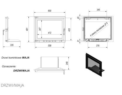 KRATKI Krbová dvířka Antek,Maja 600x491 mm - Obrázek 2