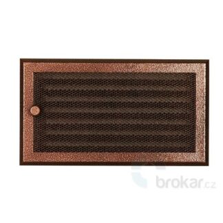 Krbová mřížka 16x32cm s žaluzií stará měď