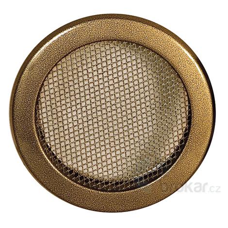 Krbová mřížka kulatá 100mm staré zlato