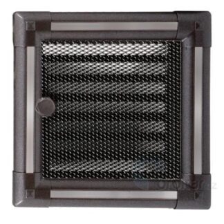 Krbová mřížka 16x16cm s žaluzií EXCLUSIVE grafit / inox