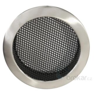 Krbová mřížka kulatá 125mm broušený chrom