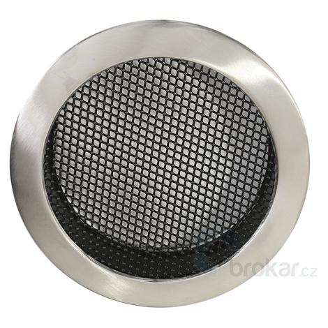 Krbová mřížka kulatá 125mm broušený chrom