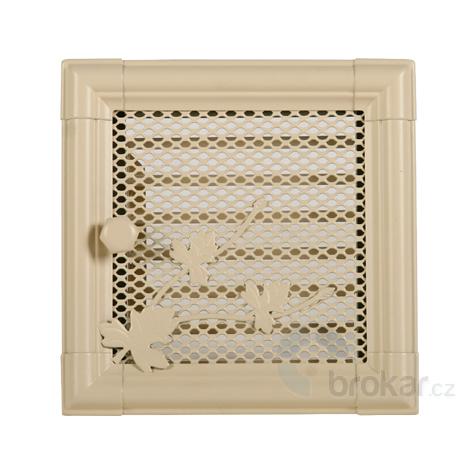 Krbová mřížka 16x16cm s žaluzií RETRO slonová kost