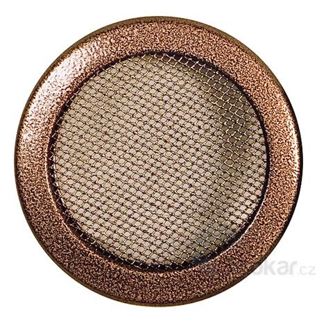 Krbová mřížka kulatá 125mm stará měď