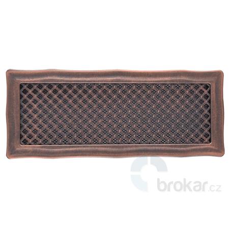 Krbová mřížka 16x45cm DECO měděná patina