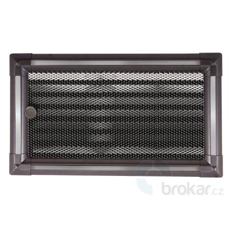 Krbová mřížka 16x32cm s žaluzií EXCLUSIVE grafit / inox