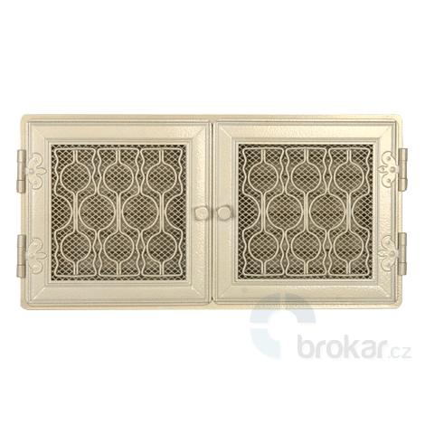 Krbová mřížka stylová 21x43cm s žaluzií bílý antik