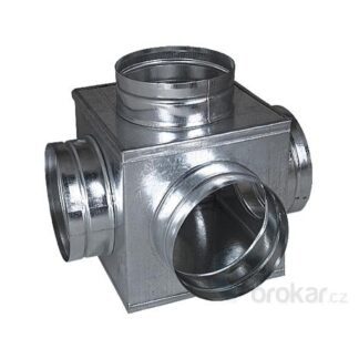 Rozbočovací skříňka 160/4x125 mm krychle, pozink