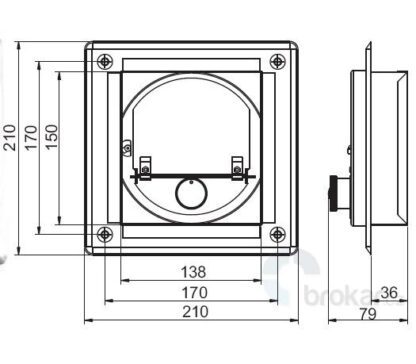 DARCO Regulátor komínového tahu čtvercový 14x14cm - Obrázek 5