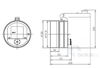 DARCO Regulátor komínového tahu kulatý 150mm - Obrázek 6