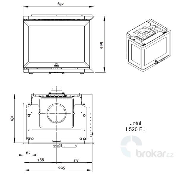 Jotul I 520 FL BP černý lak - Obrázek 6