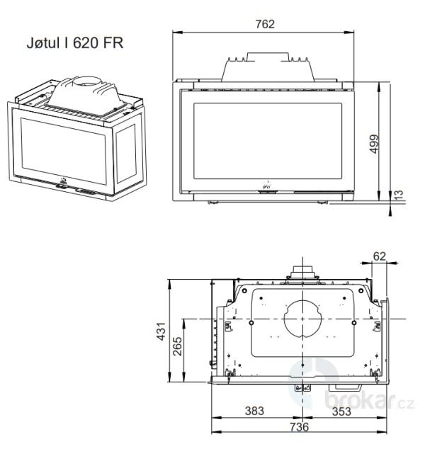 Jotul I 620 FR BP černý lak - Obrázek 2