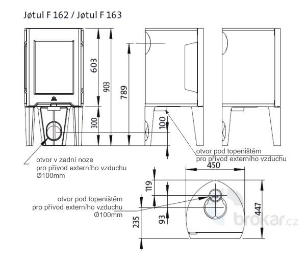 Jotul F 163 WHE bílý smalt - Obrázek 6