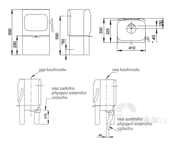Jotul F 305 R B BP černý lak - Obrázek 7