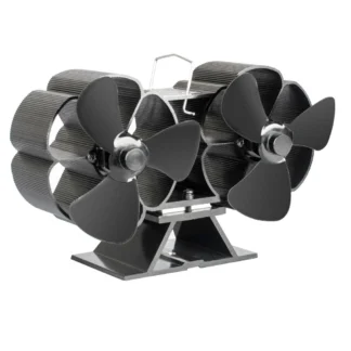 Flamingo Ventilátor na kamna dvouhlavý černý