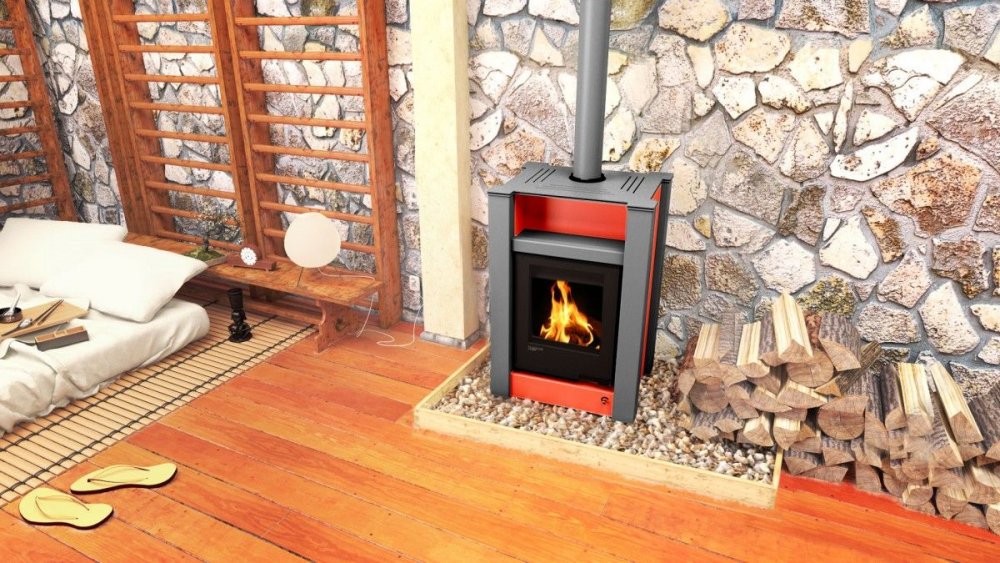 Krbová kamna AQUAFLAM VARIO ® LEND 11/7kW červená - Obrázek 2