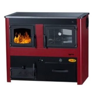ABC PROIZVOD CONCEPT 2 MAX THERMO HYDRO R sporák na tuhá paliva 18,7kW s výměníkem a troubou, pravý, červená