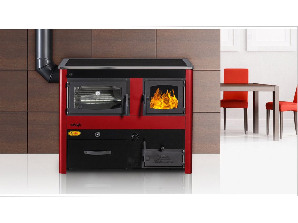 ABC PROIZVOD CONCEPT 2 MAX THERMO HYDRO L sporák na tuhá paliva 18,7kW s výměníkem a troubou, levý, červená - Obrázek 2